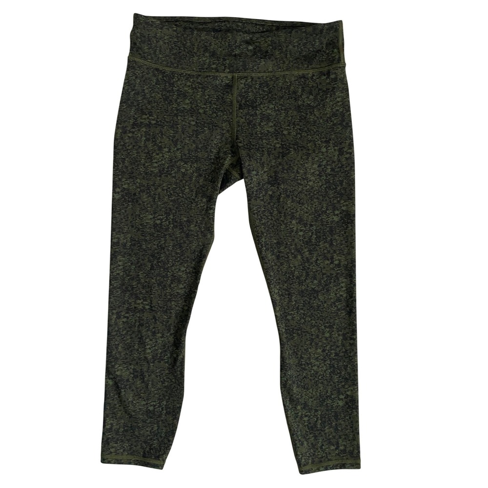 Fabletics Womens Olive Green Space Dye Cropped Leggings CS1829573-2495-17040 M - Picture 1 of 9